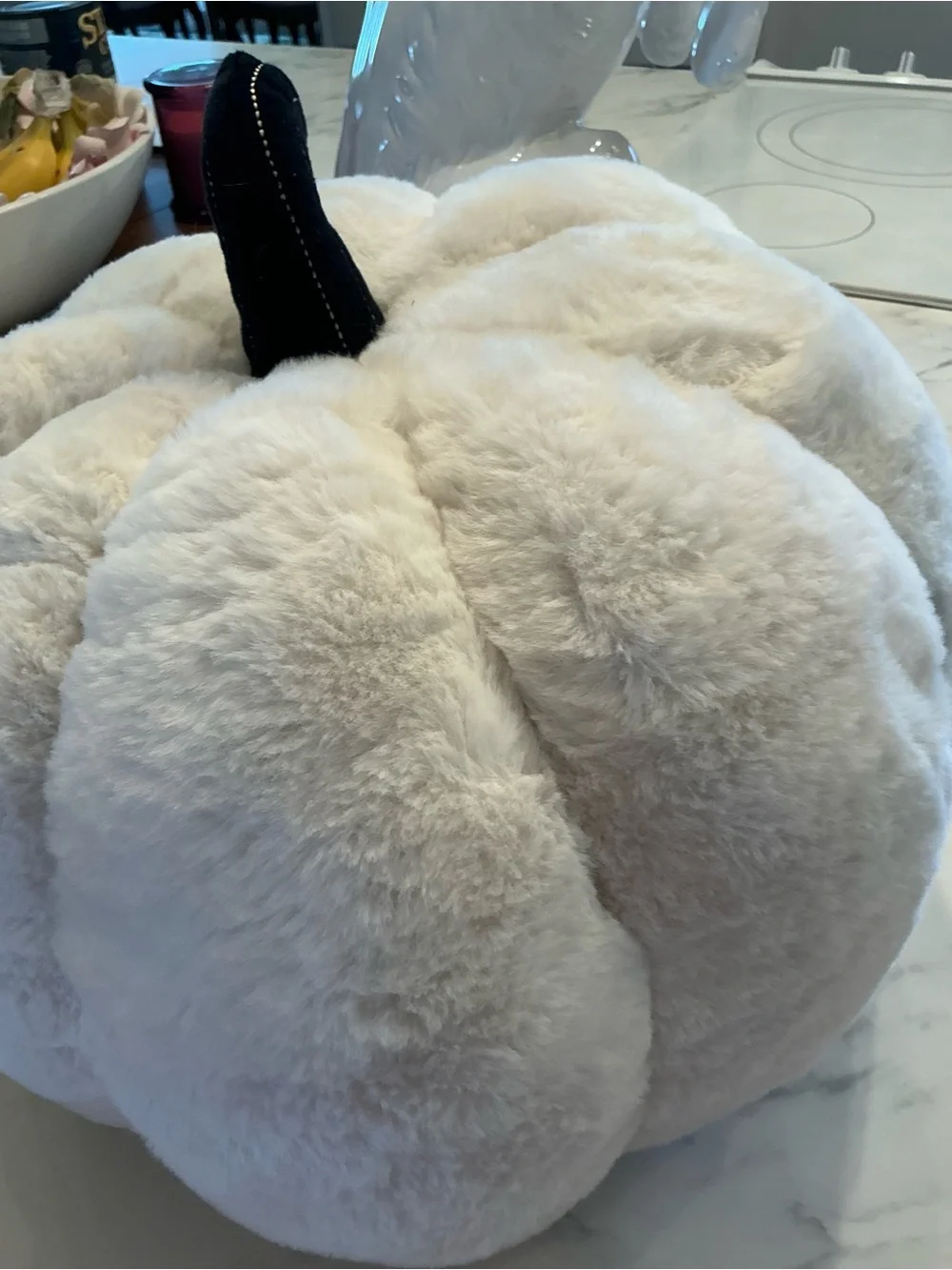 Martha Stewart White Plush Jack-O'-Lantern Pumpkin Hat